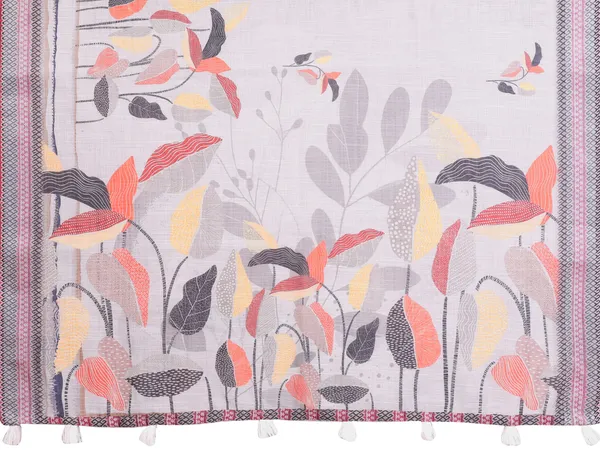 Elegant_Linen_Cotton_Saree_with_Autumn_Leaf_Print
