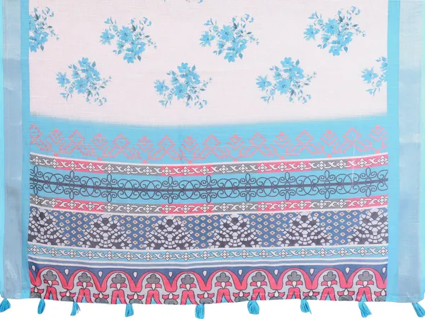 White_and_Sky_Blue_Linen_Cotton_Saree_with_Artistic_Pallu
