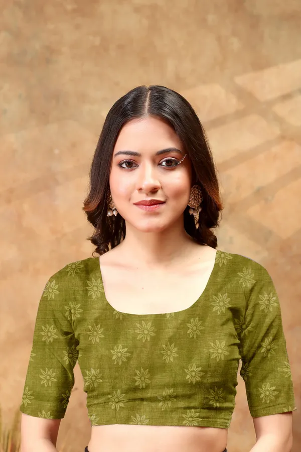 Pink_&_Olive_Green_Ethnic_Motif_Printed_Linen_Shimmer_Saree_with_Contrast_Border