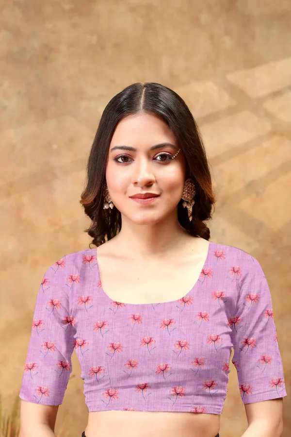 Lavender_&_Pink_Floral_Printed_Linen_Blend_Saree