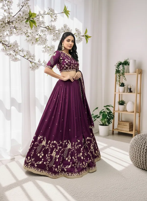 Women_Wine_Embroidered_Pure_Chinon_Lehenga_Choli_with_Dupatta_|_Festive_&_Wedding_Wear