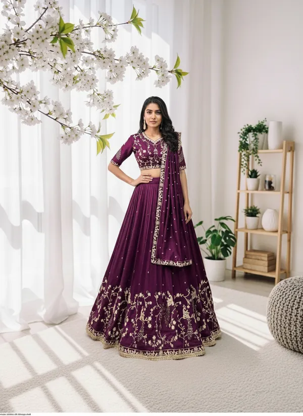 Women_Wine_Embroidered_Pure_Chinon_Lehenga_Choli_with_Dupatta_|_Festive_&_Wedding_Wear