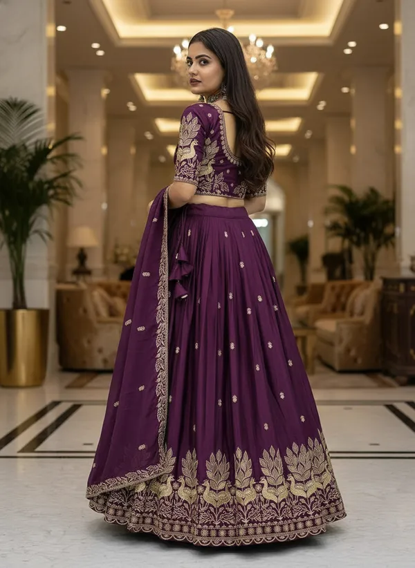 Women_Wine_Plum_Embroidered_Pure_Chinon_Lehenga_Choli_with_Dupatta_|_Festive_&_Wedding_Wear