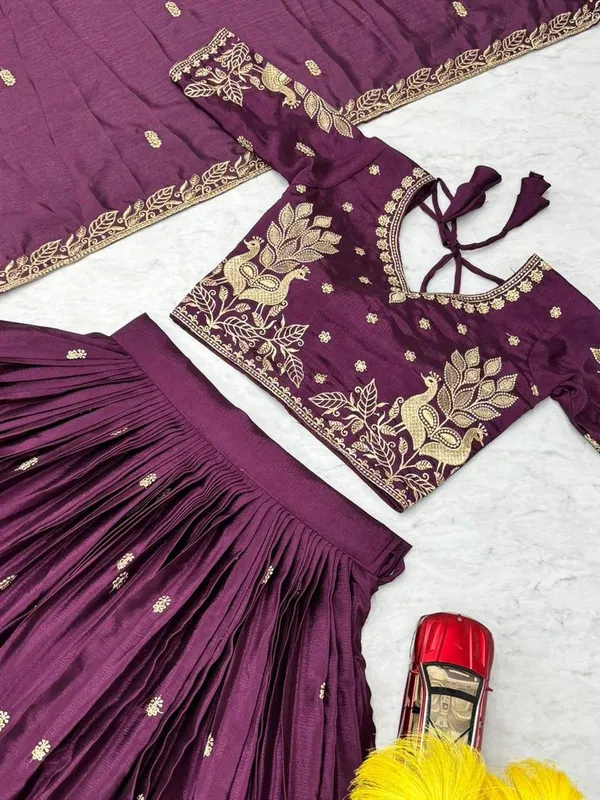 Women_Wine_Plum_Embroidered_Pure_Chinon_Lehenga_Choli_with_Dupatta_|_Festive_&_Wedding_Wear