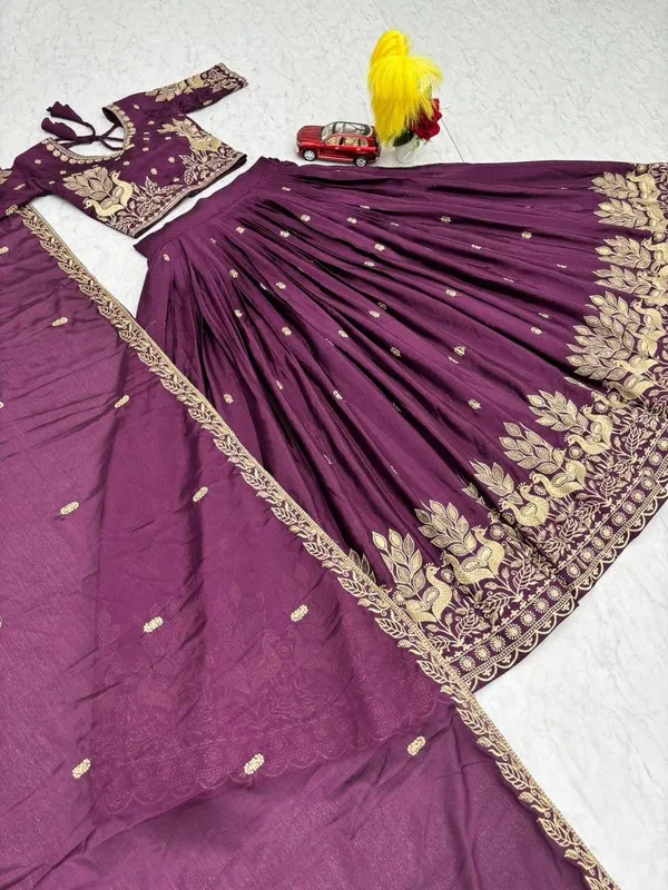 Women_Wine_Plum_Embroidered_Pure_Chinon_Lehenga_Choli_with_Dupatta_|_Festive_&_Wedding_Wear
