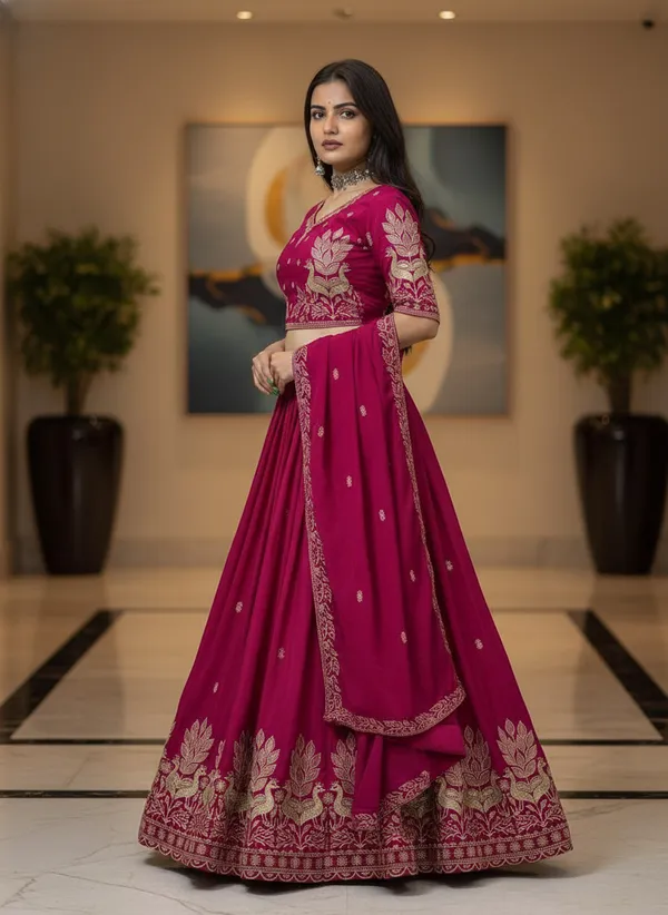Women_Rani_Pink_Embroidered_Pure_Chinon_Lehenga_Choli_with_Dupatta_|_Festive_&_Wedding_Wear