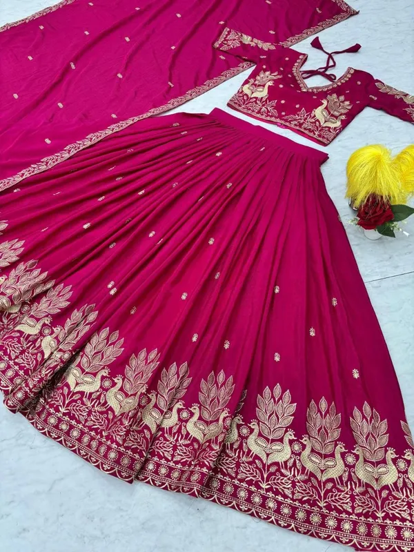 Women_Rani_Pink_Embroidered_Pure_Chinon_Lehenga_Choli_with_Dupatta_|_Festive_&_Wedding_Wear