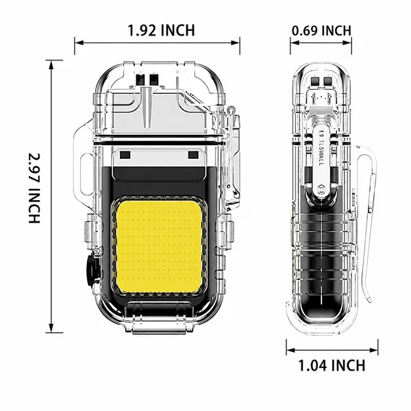 2-in-1_Rechargeable_Torch_+_Electric_Lighter_with_Waterproof_Case