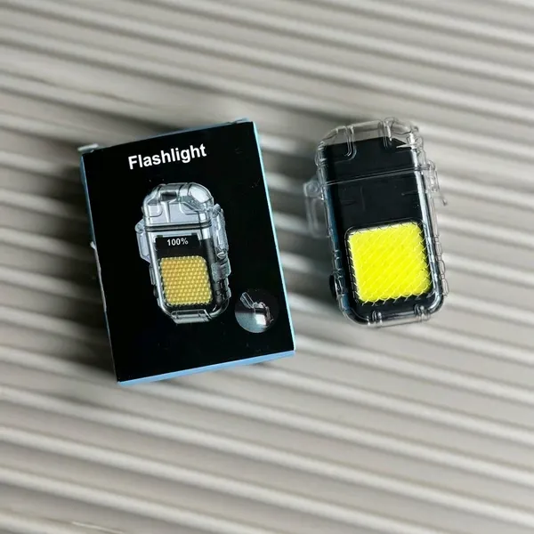 2-in-1_Rechargeable_Torch_+_Electric_Lighter_with_Waterproof_Case