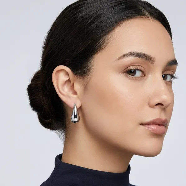 Gold_And_Silver_Alloy_Teardrop_Hoop_Earring_Set_For_Women_Set_Of_3