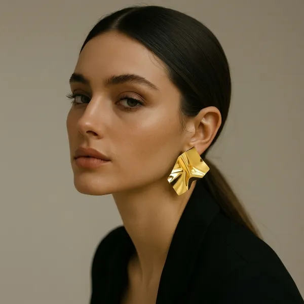 Gold_Alloy_Sculptural_Statement_Earring_For_Women