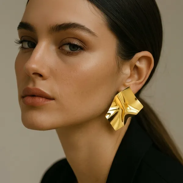 Gold_Alloy_Sculptural_Statement_Earring_For_Women