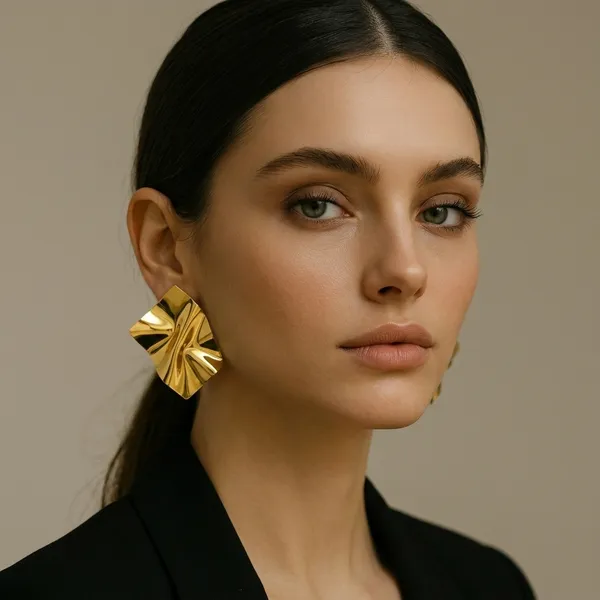 Gold_Alloy_Sculptural_Statement_Earring_For_Women