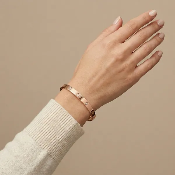 Rose_Gold_Alloy_Screw_Design_Bracelet_For_Women