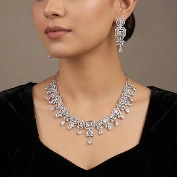 Silver_Alloy_American_Diamond_Necklace_Set_With_Earrings_For_Women