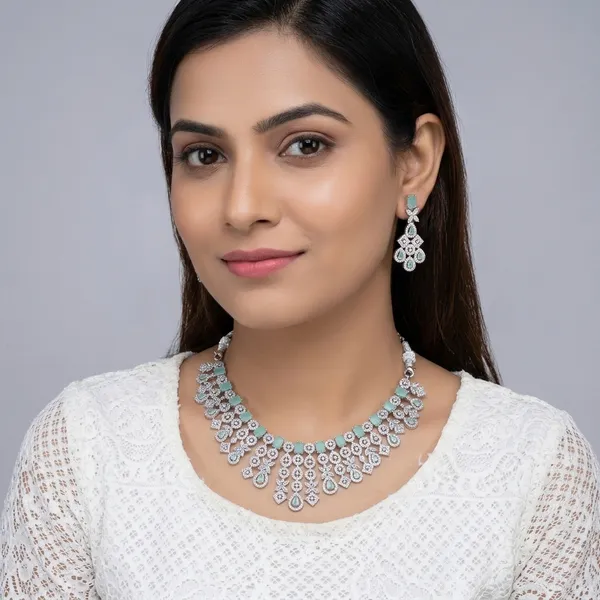 Silver_Alloy_American_Diamond_Turquoise_Necklace_Set_For_Women