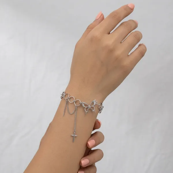 Silver_Alloy_Chain_Link_Cross_Pendant_Charm_Bracelet_For_Women