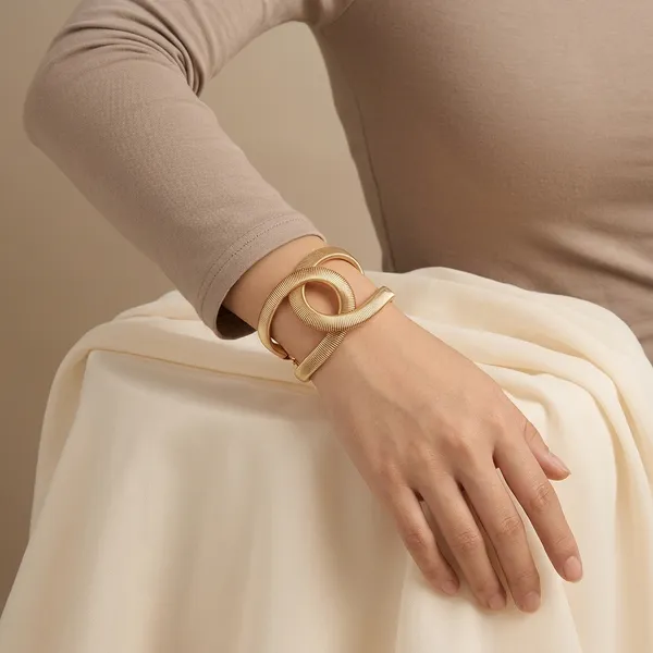 Gold_Alloy_Coil_Wrap_Statement_Bracelet_For_Women
