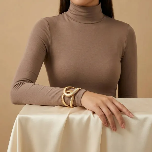 Gold_Alloy_Coil_Wrap_Statement_Bracelet_For_Women
