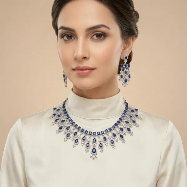 Blue_Silver_Alloy_Bridal_Necklace_And_Earring_Set_For_Women