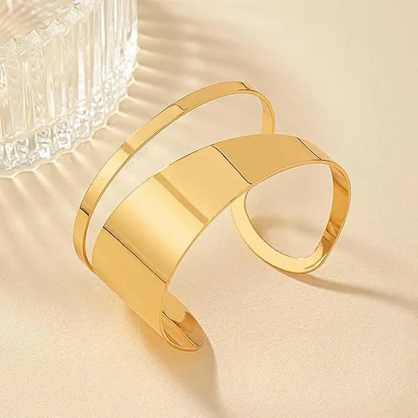 Gold_Alloy_Double_Band_Cuff_Bracelet_For_Women