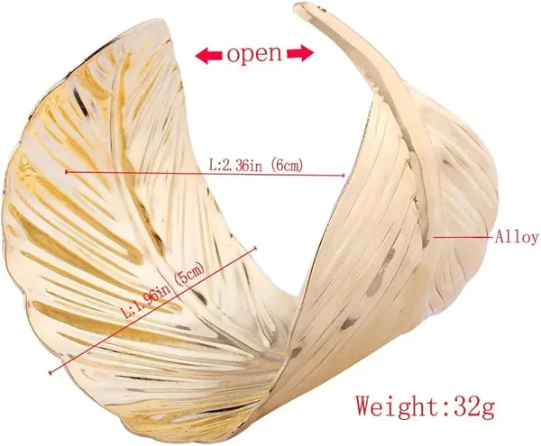 Gold_Alloy_Leaf_Design_Cuff_Bracelet_For_Women