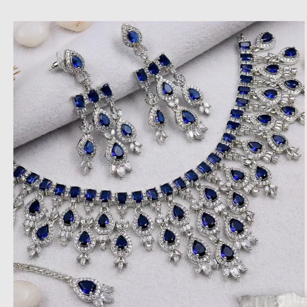Blue_Silver_Alloy_Bridal_Necklace_And_Earring_Set_For_Women