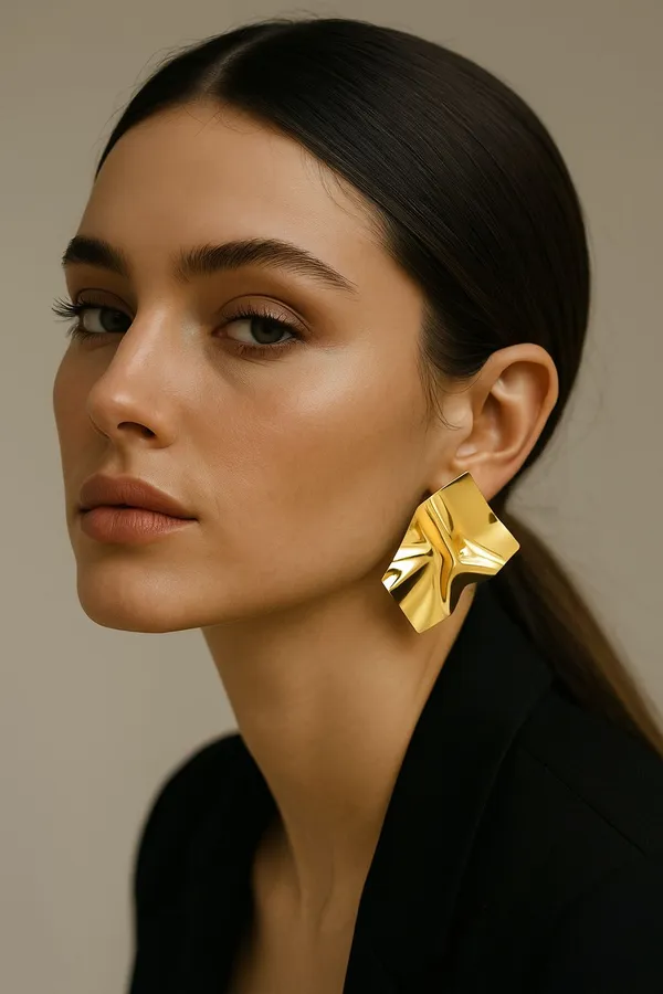 Gold_Alloy_Sculptural_Statement_Earring_For_Women