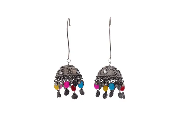 Silver_Alloy_Bead_Chandelier_Dangle_Earrings_For_Women