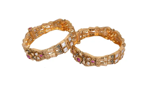 Gold_Alloy_Gemstone_Filigree_Crystal_Bangles_For_Women