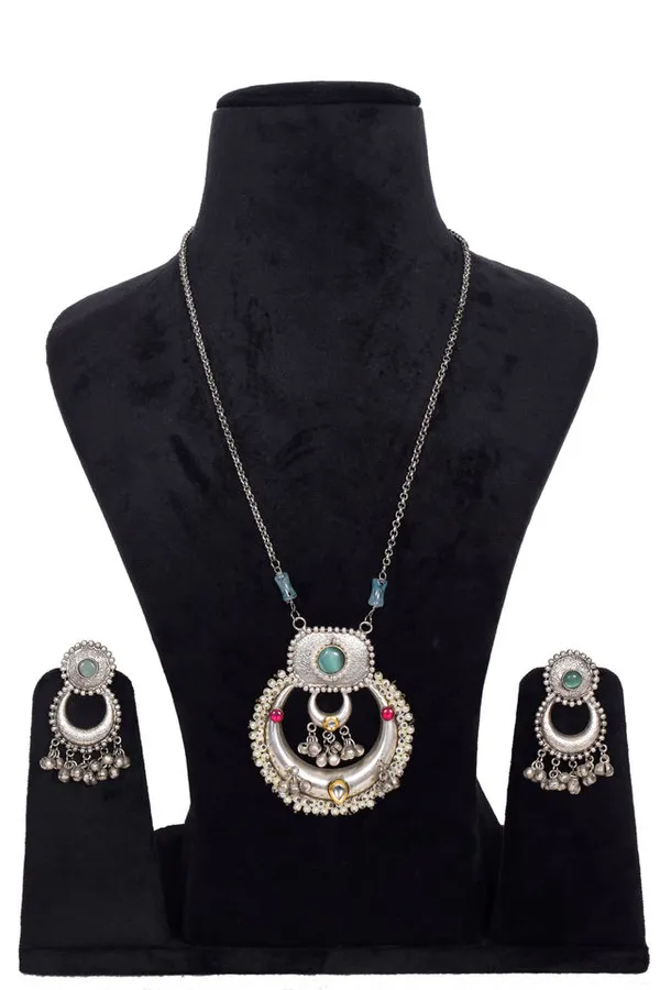 Silver_Alloy_Blue_Stone_Pendant_Jewelry_Set_For_Women