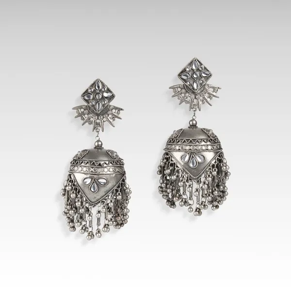 Silver_Alloy_Crystal_Stone_Dome_Earrings_For_Women
