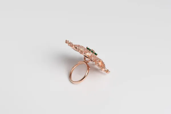 Pink_Alloy_Artificial_Emerald_Floral_Ring_For_Women