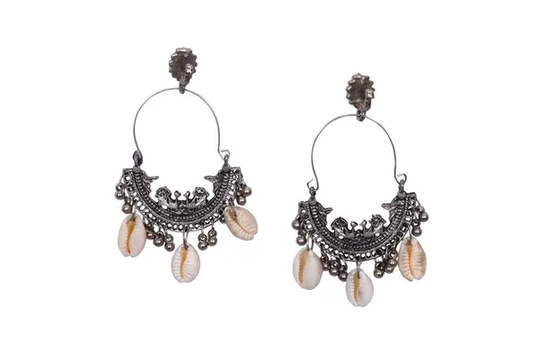 Silver_Alloy_Shell_Chandelier_Earrings_For_Women