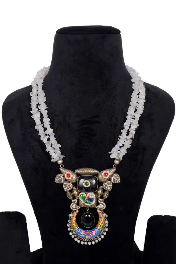 Multicolor_Alloy_Crystal_Red_Stone_Pendant_Necklace_For_Women