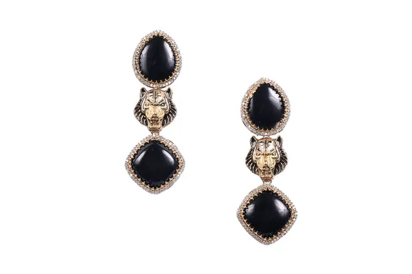 Black_Alloy_Crystal_Stone_Tiger_Motif_Drop_Earrings_For_Women