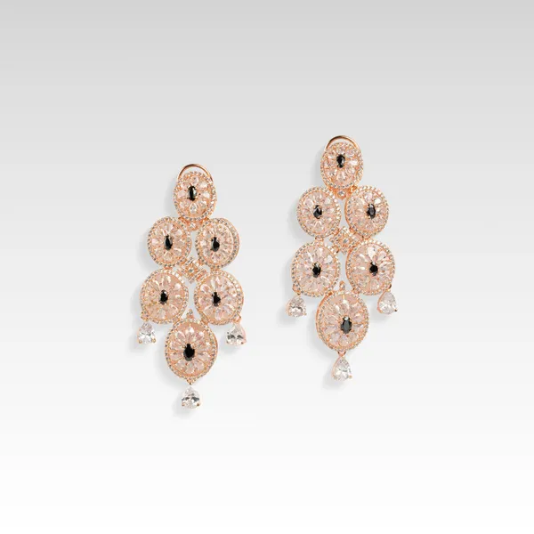 Peach_Alloy_Crystal_Stone_Cascade_Drop_Earrings_For_Women