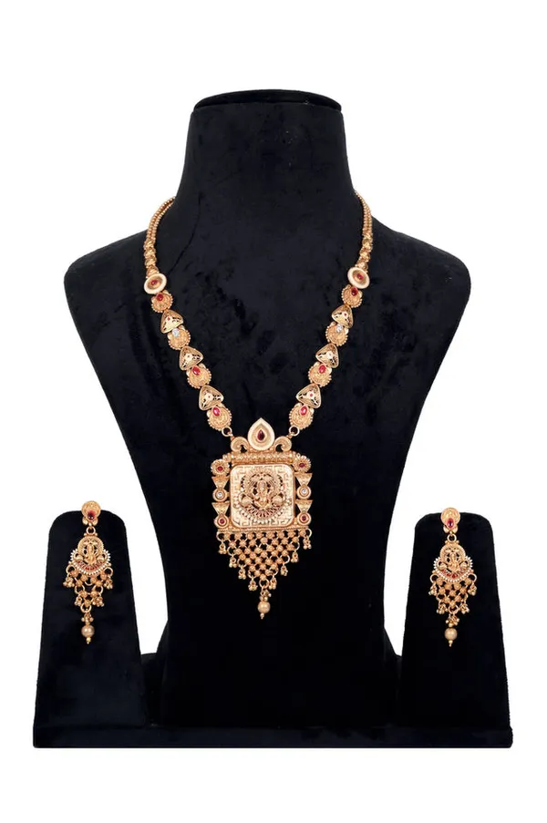 Gold_Alloy_Gemstone_Filigree_Pendant_Jewelry_Set_For_Women