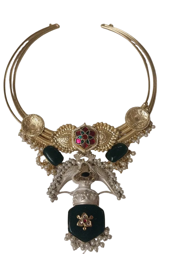 Multicolor_Alloy_Emerald_Pearl_Hasli_Necklace_Set_For_Women