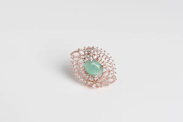 Green_Gold_Alloy_Cubic_Zirconia_Emerald_Stone_Ring_For_Women