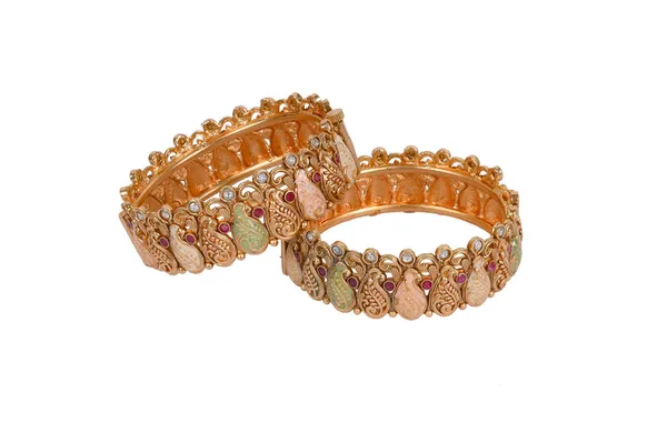 Gold_Multicolor_Alloy_Crystal_Pearl_Paisley_Bangles_For_Women