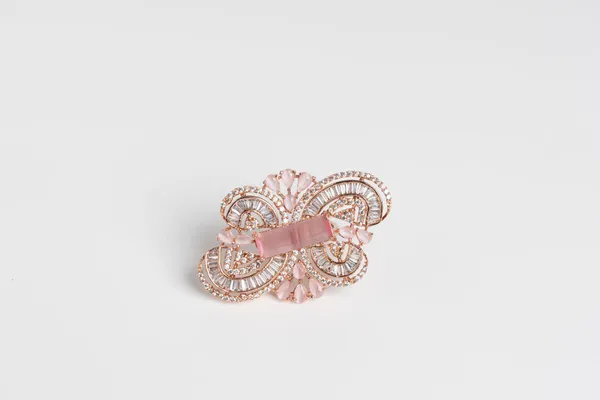 Pink_Alloy_Cubic_Zirconia_Rose_Gold_Filigree_Ring_For_Women