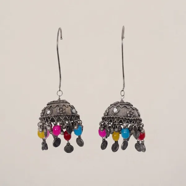 Silver_Alloy_Bead_Chandelier_Dangle_Earrings_For_Women
