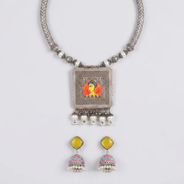 Silver_Alloy_Crystal_Stone_Square_Pendant_Jewelry_Set_For_Women