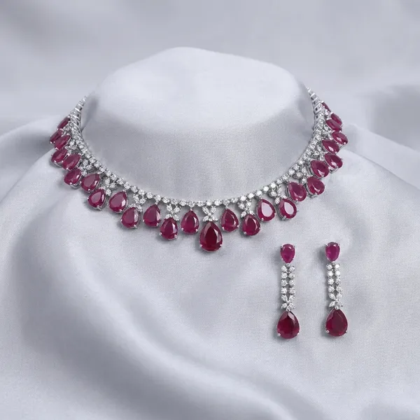 Pink_Stone_Crystal_Necklace_And_Earrings_Jewelry_Set_For_Women