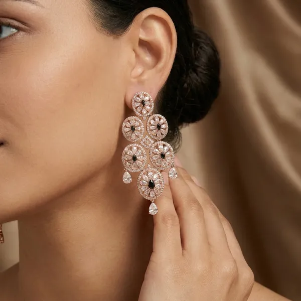 Peach_Alloy_Crystal_Stone_Cascade_Drop_Earrings_For_Women