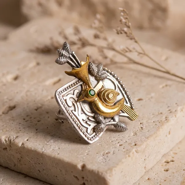 Silver_Gold_Alloy_Cubic_Zirconia_Square_Ring_For_Women