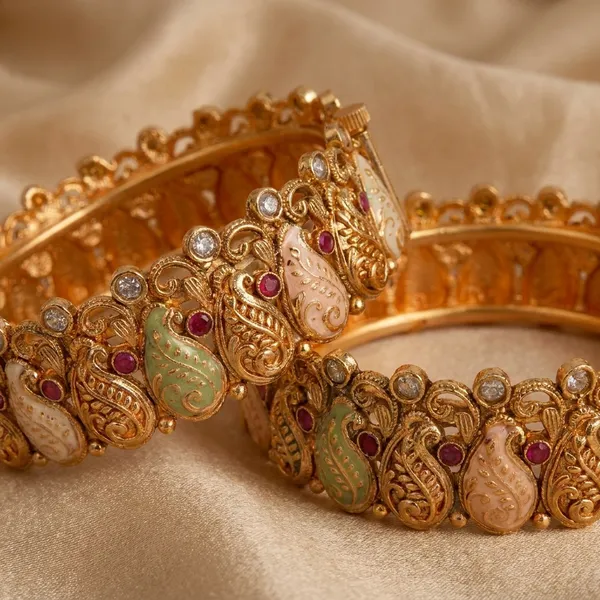 Gold_Multicolor_Alloy_Crystal_Pearl_Paisley_Bangles_For_Women