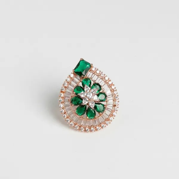 Green_Alloy_Emerald_Crystal_Floral_Ring_For_Women