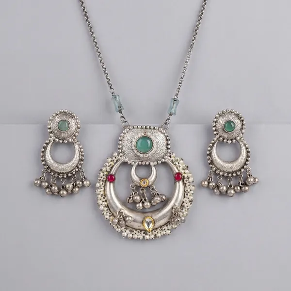 Silver_Alloy_Blue_Stone_Pendant_Jewelry_Set_For_Women